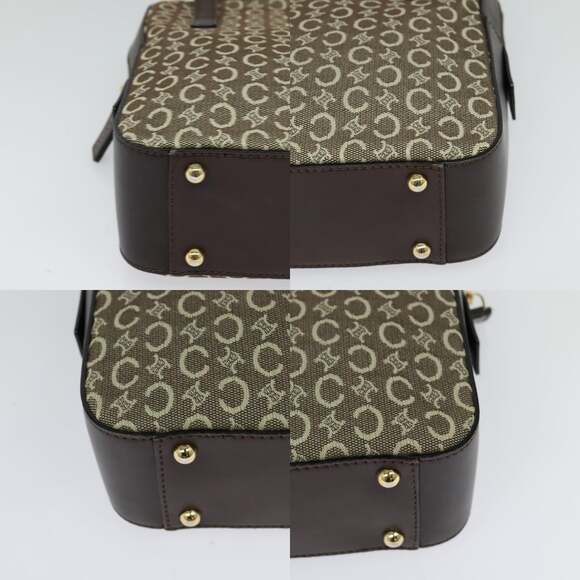 CELINE C Macadam Canvas Hand Bag Beige Gold - Picture 10 of 12